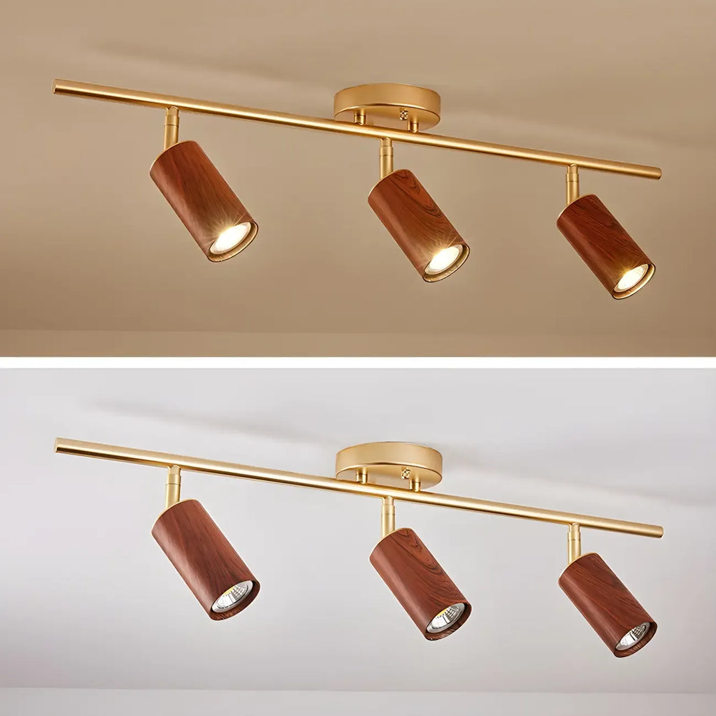 Projecteur sur rail LED fixe moderne à 4 lampes avec tête orientable