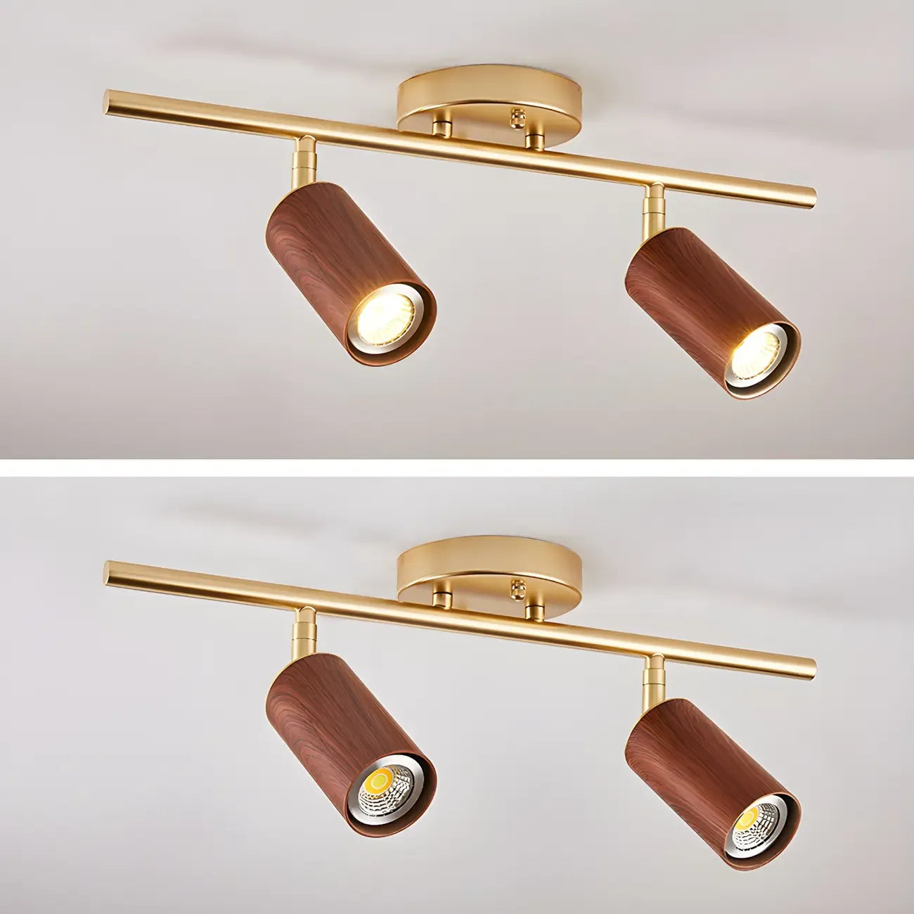 Projecteur sur rail LED fixe moderne à 4 lampes avec tête orientable