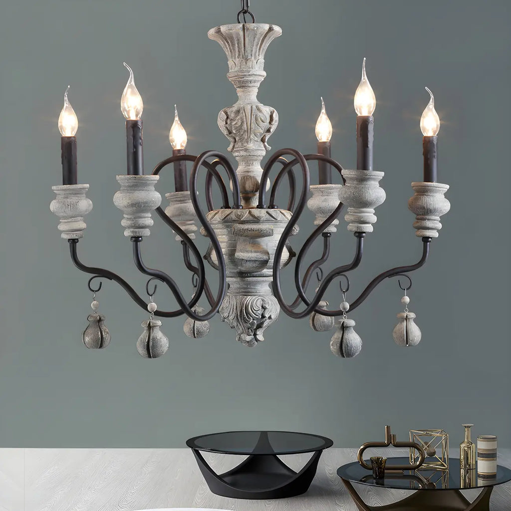 Lustre classique en métal noir et cristal, style vintage