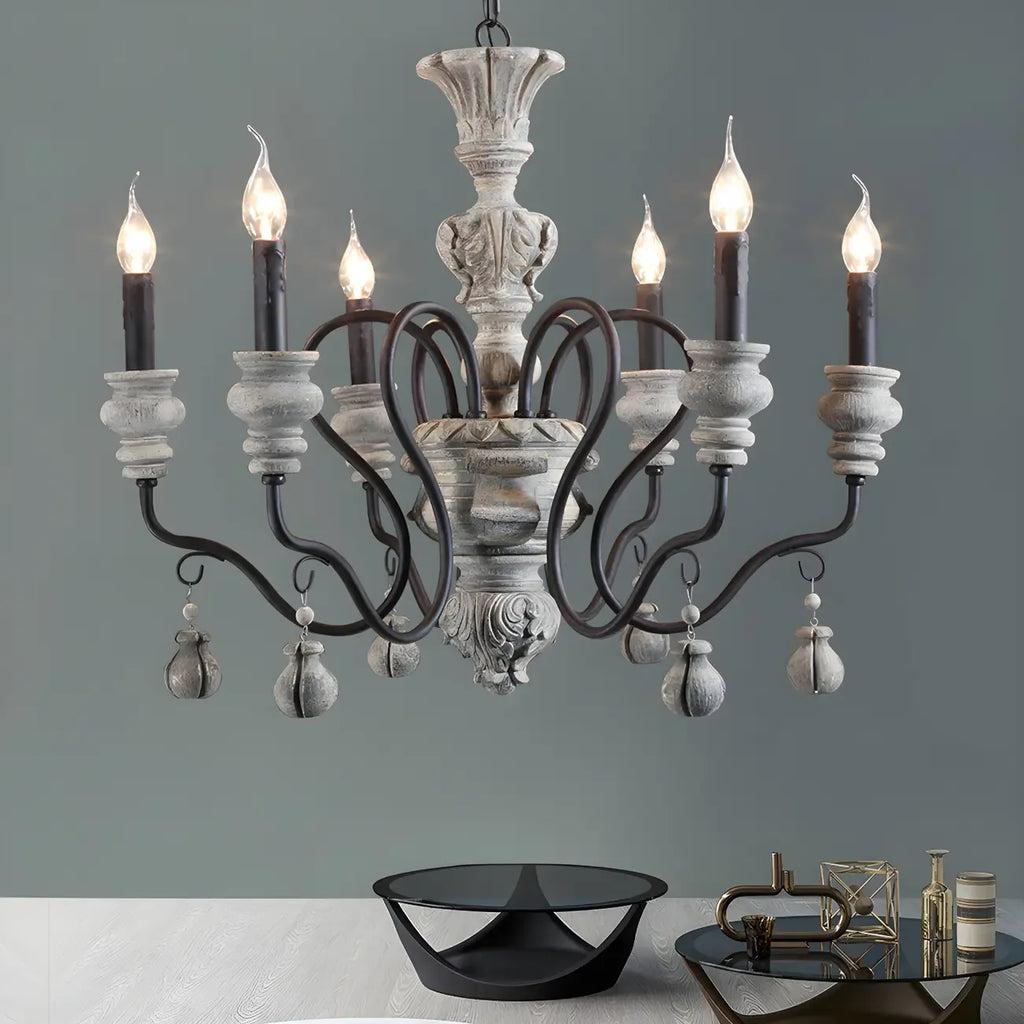 Lustre classique en métal noir et cristal, style vintage