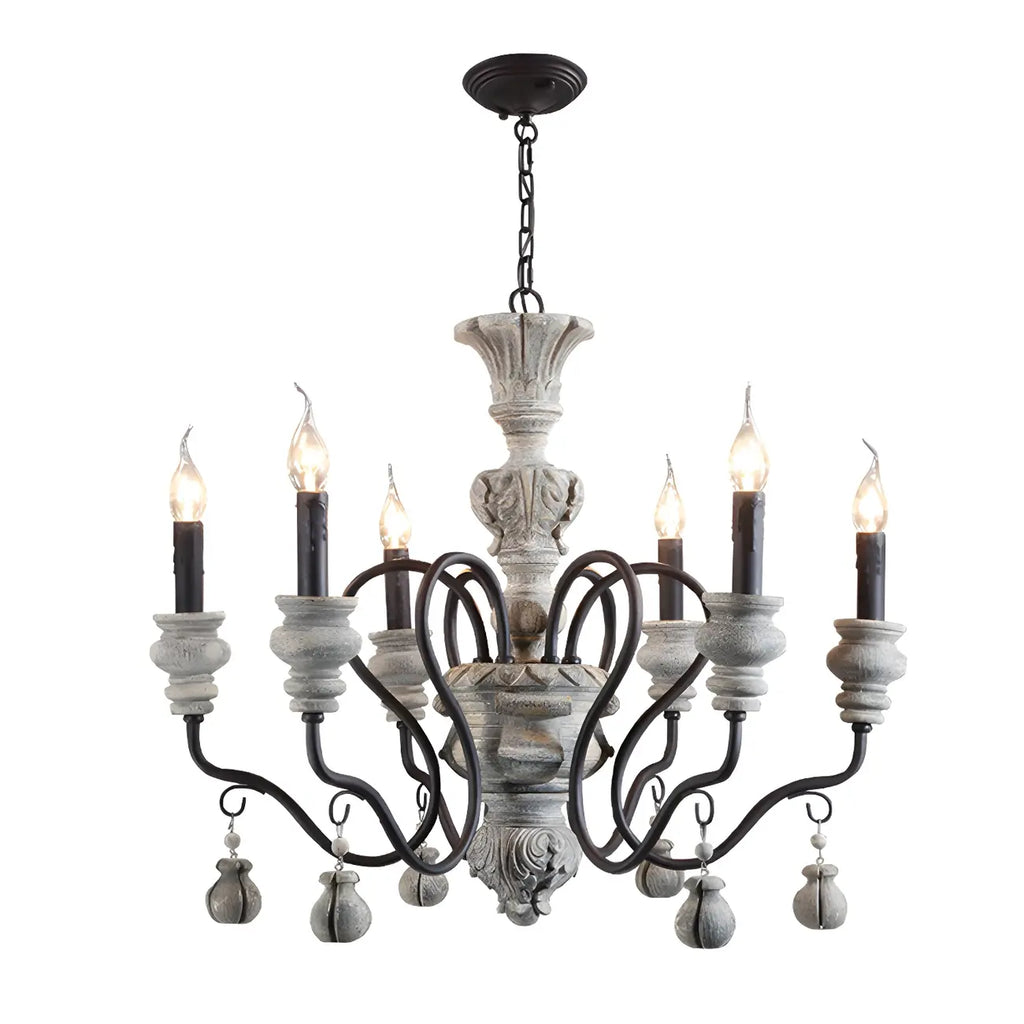 Lustre classique en métal noir et cristal, style vintage