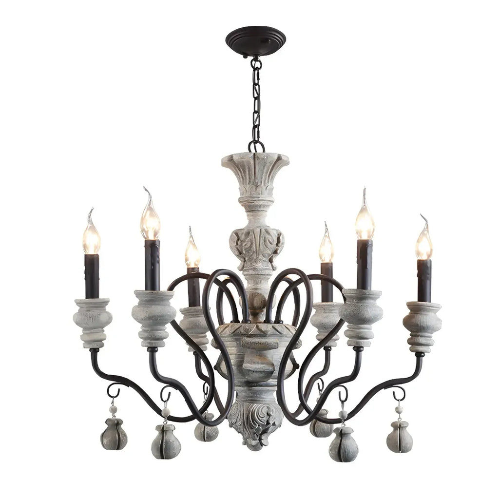 Lustre classique en métal noir et cristal, style vintage