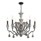 Lustre classique en métal noir et cristal, style vintage