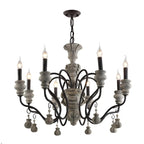 Lustre classique en métal noir et cristal, style vintage
