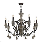 Lustre classique en métal noir et cristal, style vintage