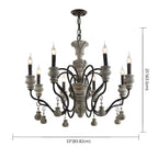 Lustre classique en métal noir et cristal, style vintage