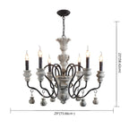 Lustre classique en métal noir et cristal, style vintage