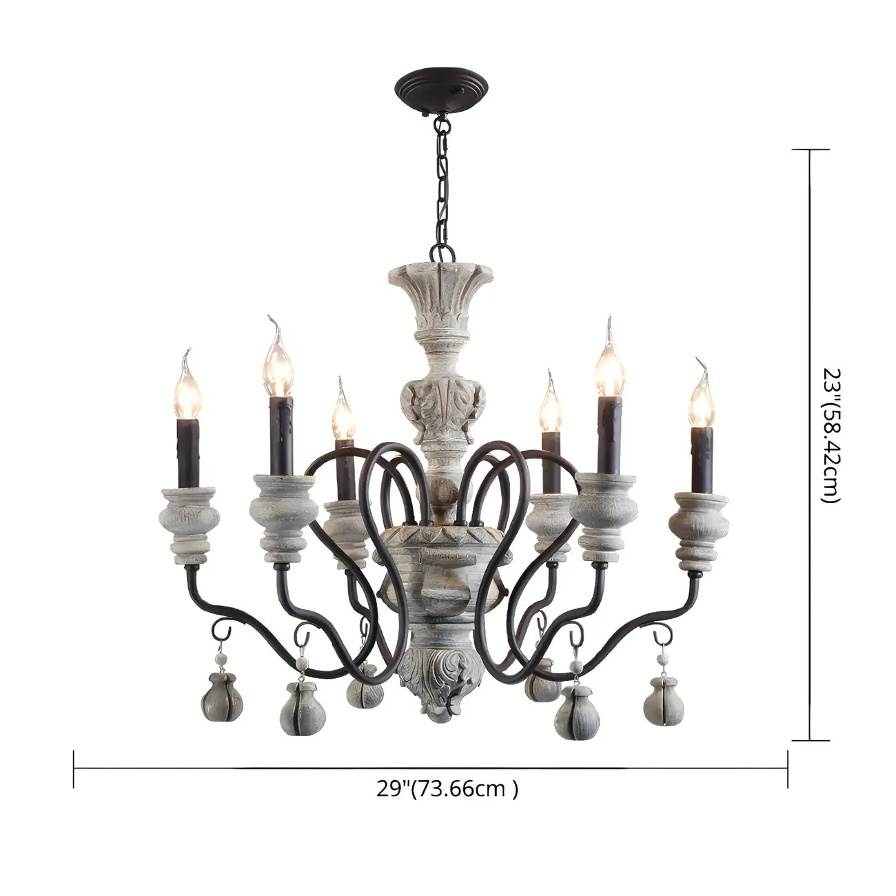 Lustre classique en métal noir et cristal, style vintage