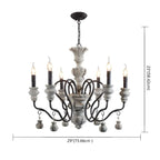Lustre classique en métal noir et cristal, style vintage