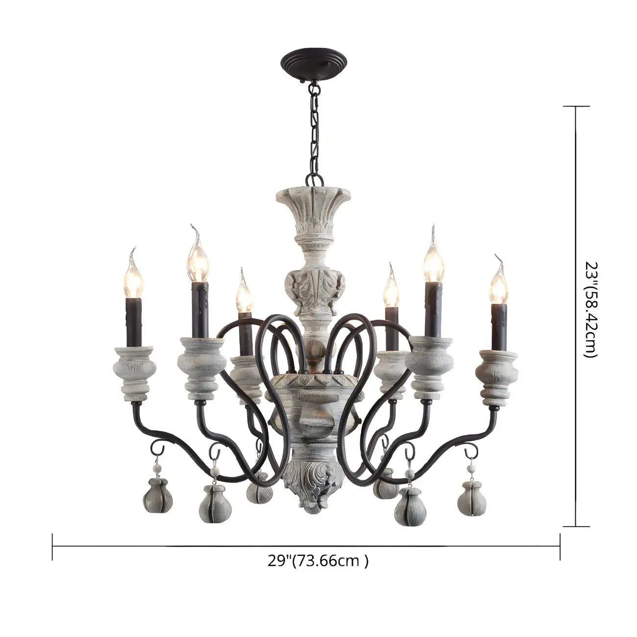 Lustre classique en métal noir et cristal, style vintage