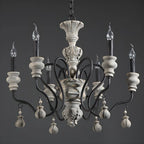 Lustre classique en métal noir et cristal, style vintage