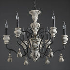 Lustre classique en métal noir et cristal, style vintage