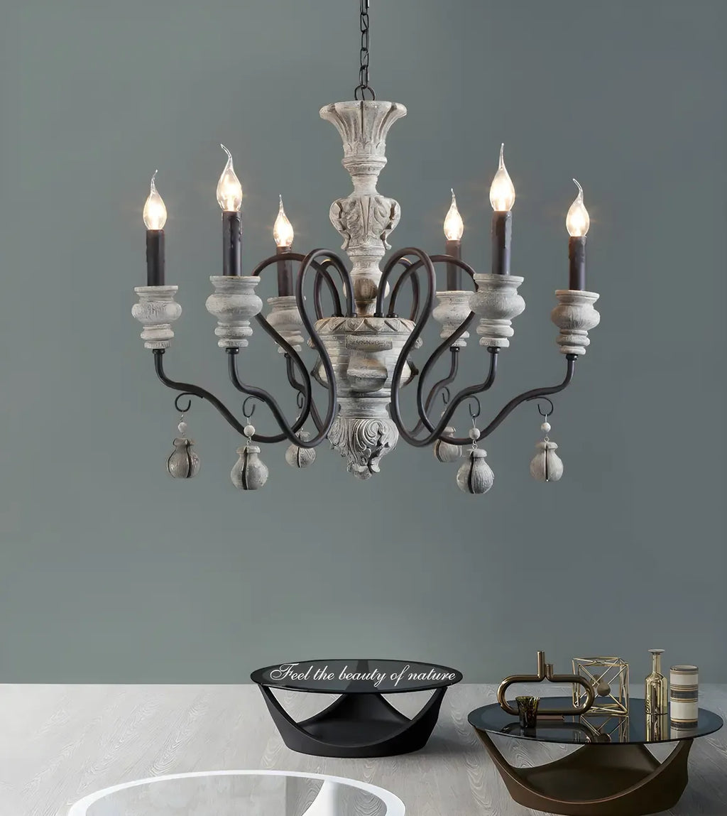 Lustre classique en métal noir et cristal, style vintage