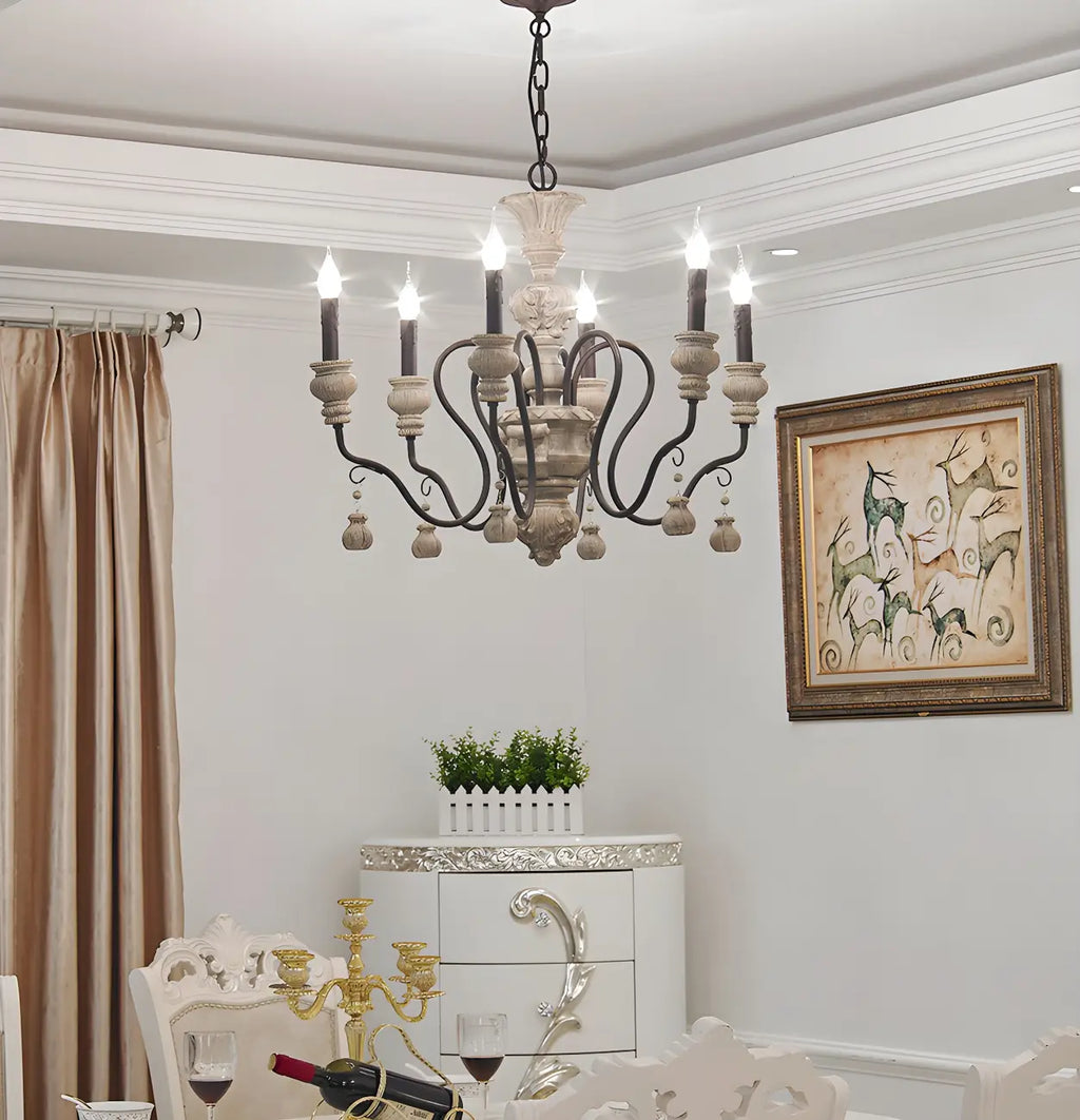 Lustre classique en métal noir et cristal, style vintage