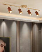 Projecteur sur rail LED fixe moderne à 4 lampes avec tête orientable