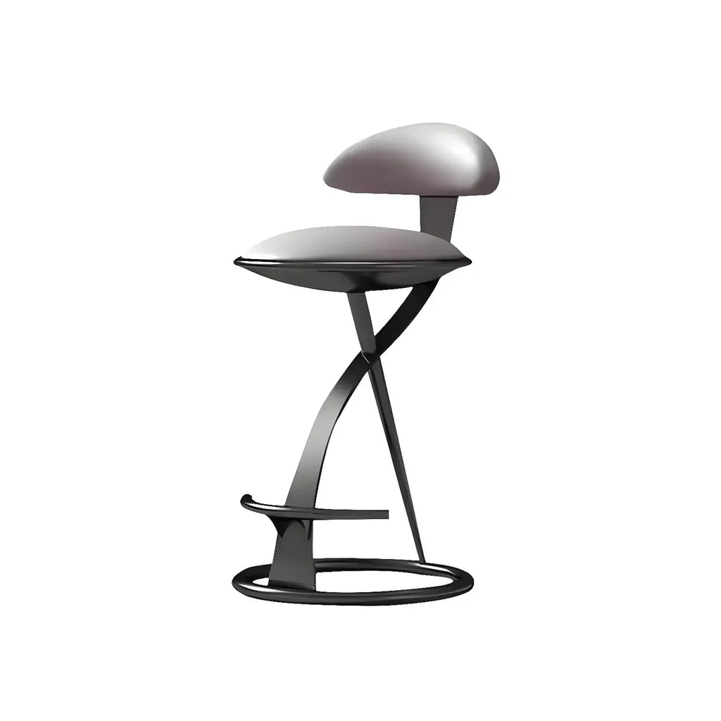 Tabouret de bar luxueux avec structure en métal doré et élégant cuir beige
