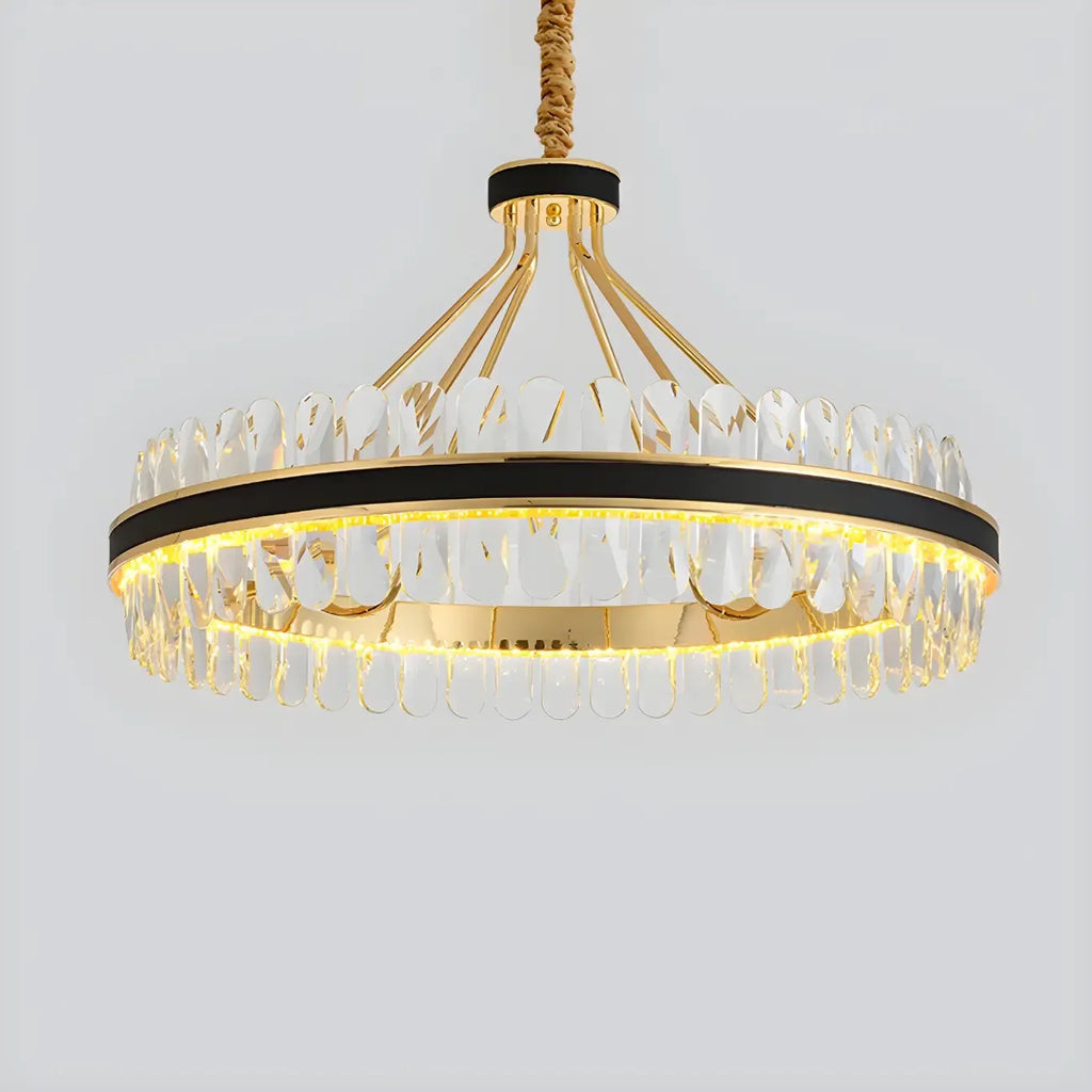 Suspension de luxe moderne à plusieurs niveaux en cristal pour îlot de cuisine