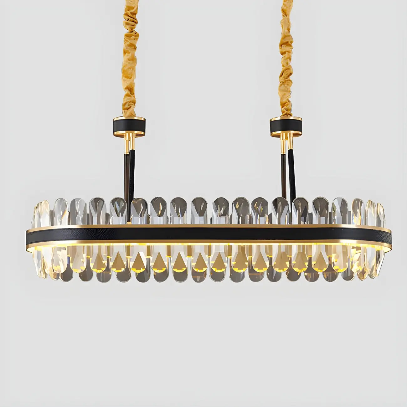 Suspension de luxe moderne à plusieurs niveaux en cristal pour îlot de cuisine