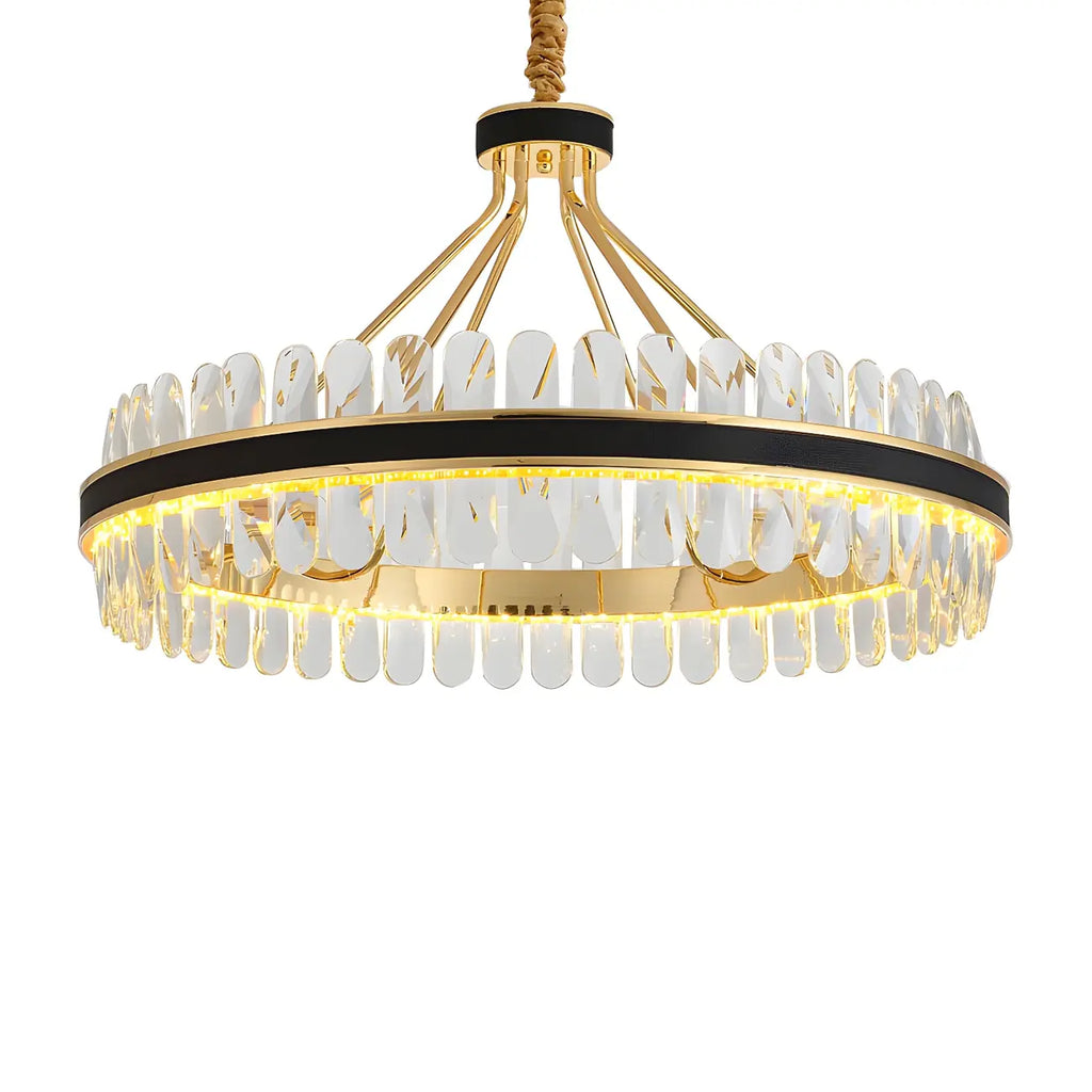 Suspension de luxe moderne à plusieurs niveaux en cristal pour îlot de cuisine
