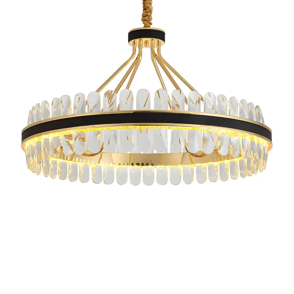 Suspension de luxe moderne à plusieurs niveaux en cristal pour îlot de cuisine