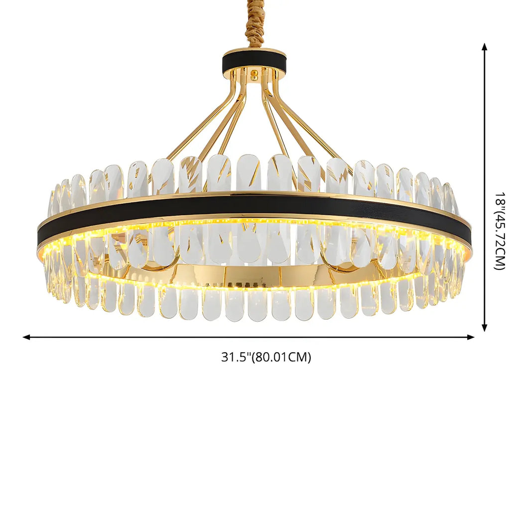 Suspension de luxe moderne à plusieurs niveaux en cristal pour îlot de cuisine