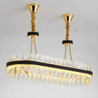Suspension de luxe moderne à plusieurs niveaux en cristal pour îlot de cuisine