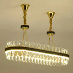 Suspension de luxe moderne à plusieurs niveaux en cristal pour îlot de cuisine