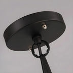 Lustre industriel en métal noir avec globe et cage, type candélabre