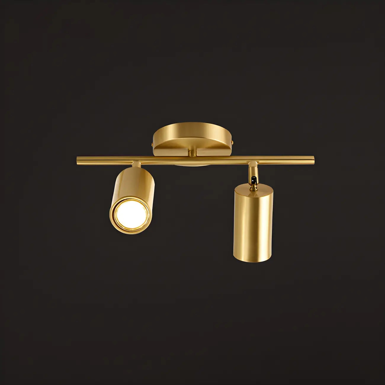 Faretto su binario a 4 luci color oro chiaro con teste regolabili