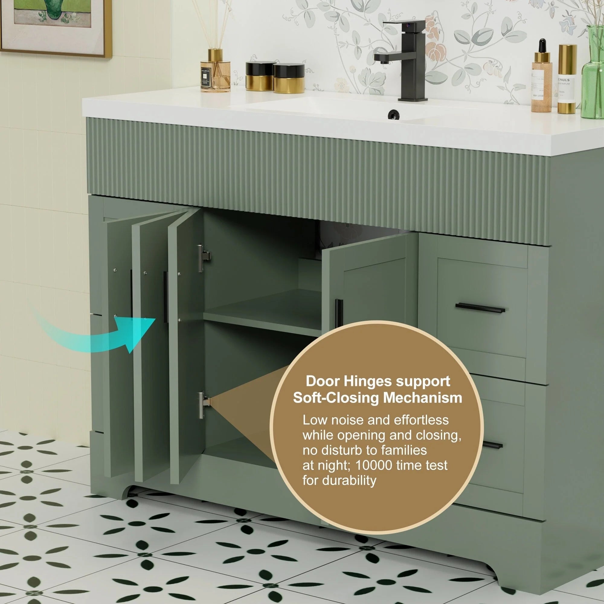 Ensemble meuble-lavabo Wavy Line 30/36/48 avec lavabo et robinet