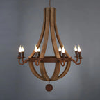 Lustre candélabre rustique en bois sans abat-jour