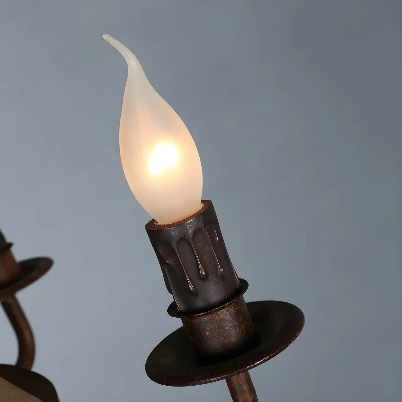 Lustre candélabre rustique en bois sans abat-jour
