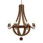 Lustre candélabre rustique en bois sans abat-jour