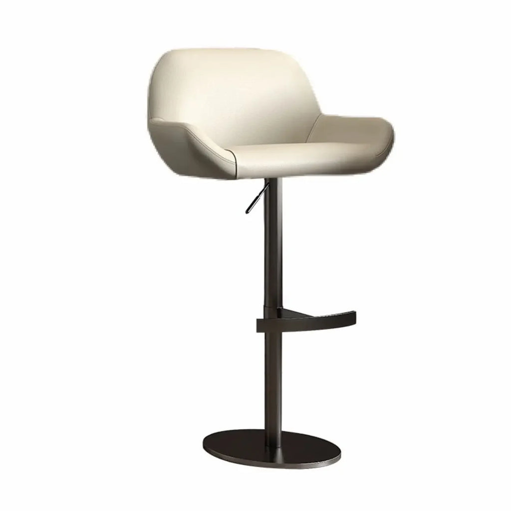 Tabourets de bar pivotants minimalistes en cuir avec dossier bas pour la cuisine