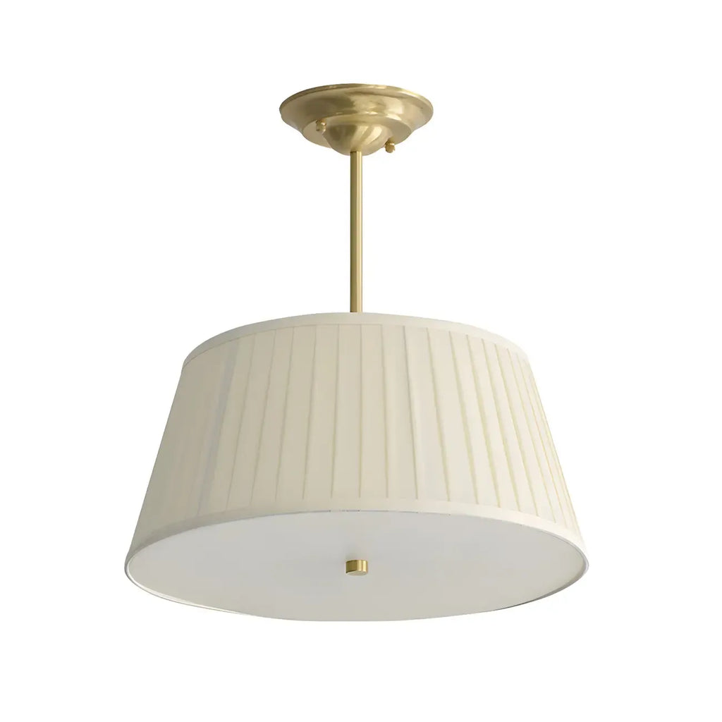 Lustre minimaliste en métal plissé avec abat-jour