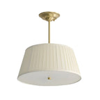 Lustre minimaliste en métal plissé avec abat-jour