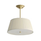 Lustre minimaliste en métal plissé avec abat-jour