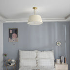 Lustre minimaliste en métal plissé avec abat-jour