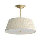 Lustre minimaliste en métal plissé avec abat-jour