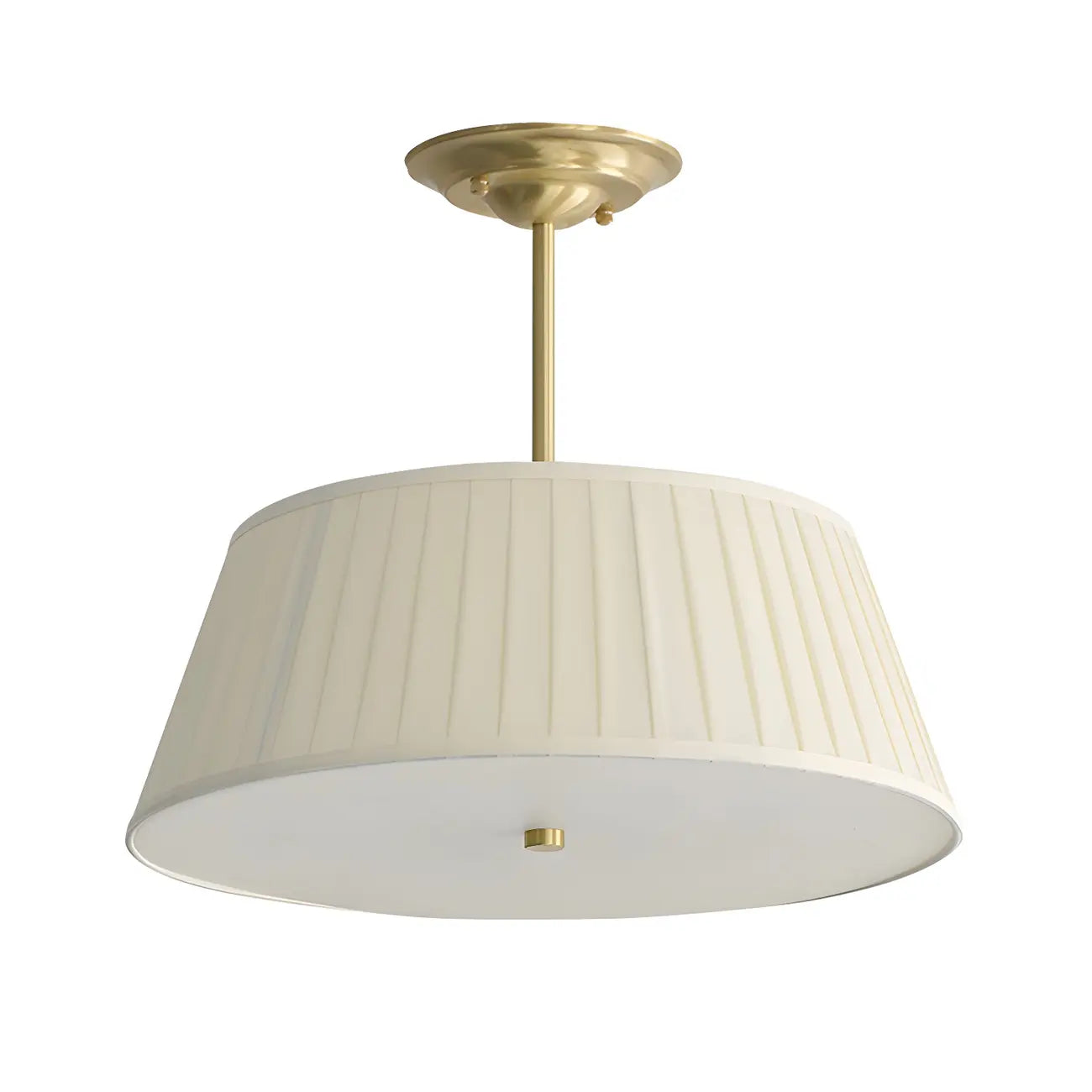 Lustre minimaliste en métal plissé avec abat-jour