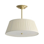 Lustre minimaliste en métal plissé avec abat-jour
