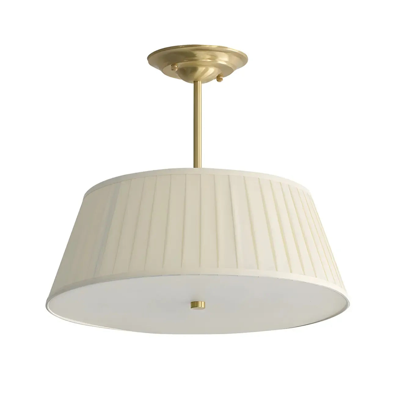 Lustre minimaliste en métal plissé avec abat-jour