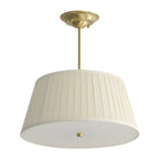 Lustre minimaliste en métal plissé avec abat-jour