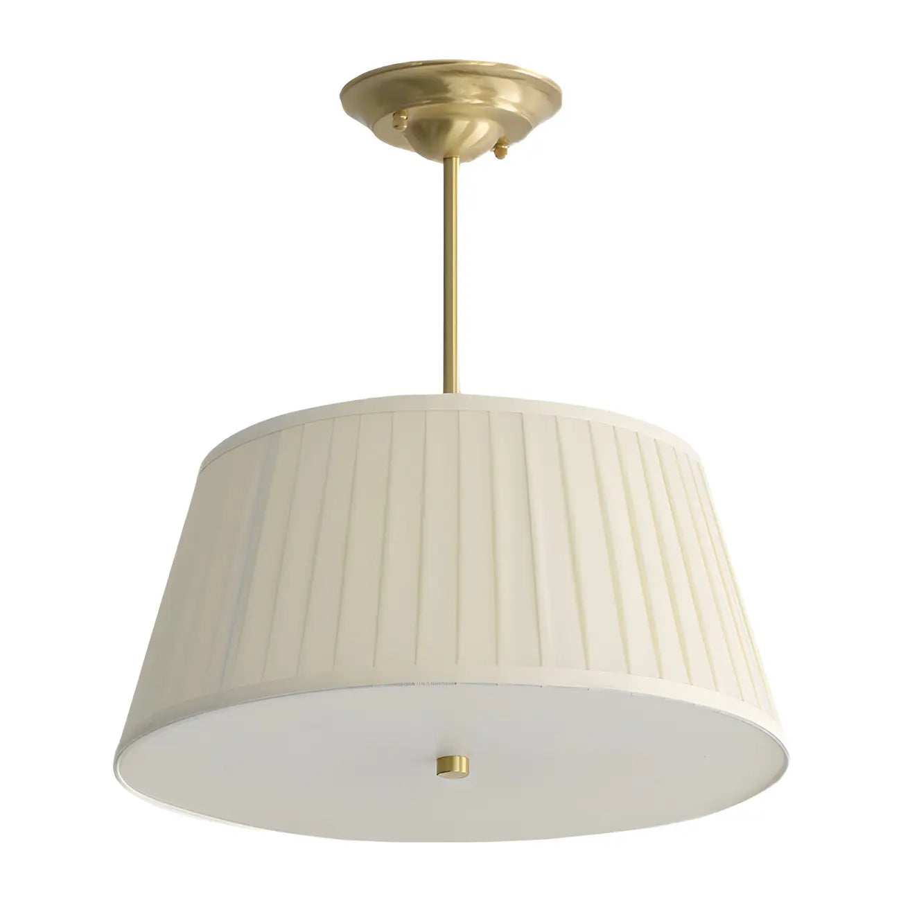 Lustre minimaliste en métal plissé avec abat-jour