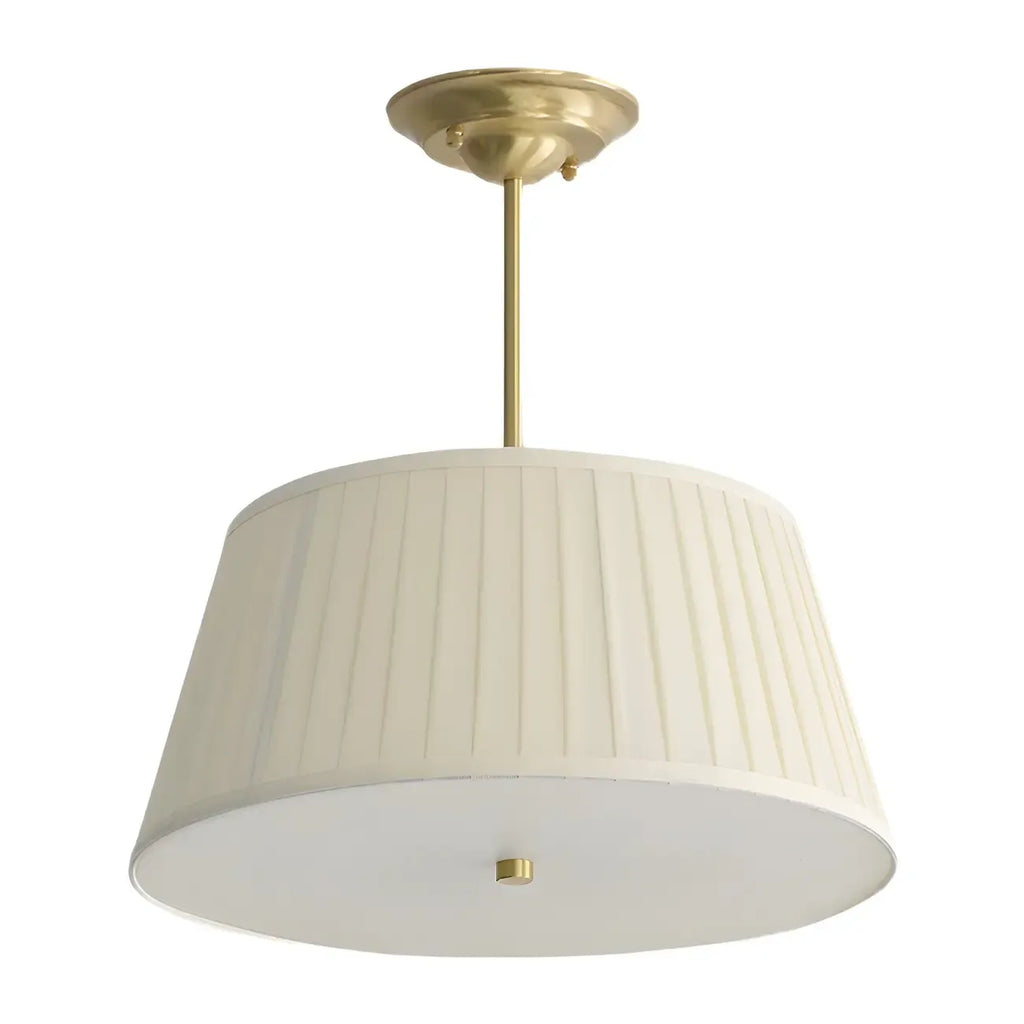 Lustre minimaliste en métal plissé avec abat-jour