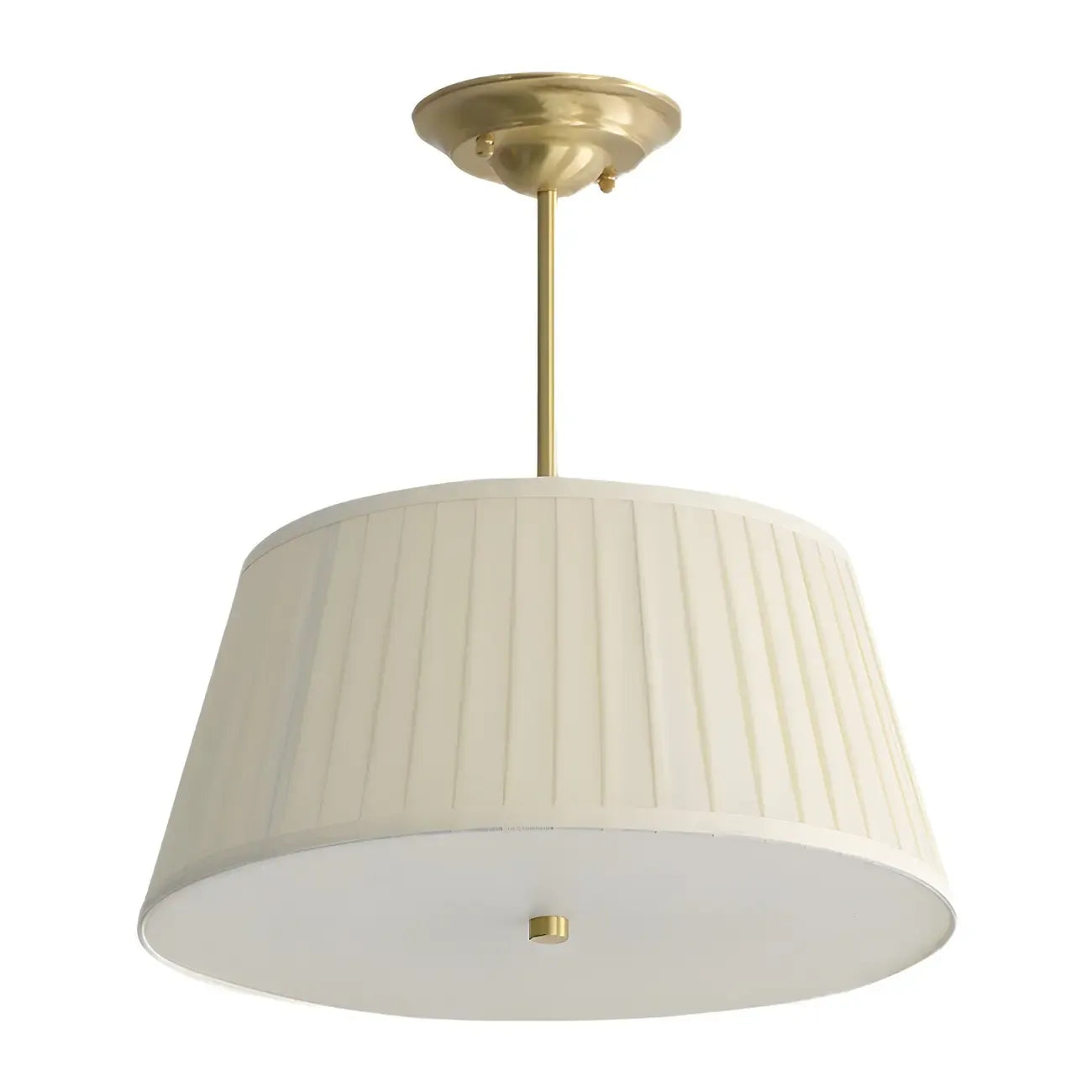 Lustre minimaliste en métal plissé avec abat-jour