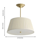 Lustre minimaliste en métal plissé avec abat-jour