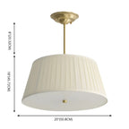 Lustre minimaliste en métal plissé avec abat-jour