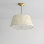 Lustre minimaliste en métal plissé avec abat-jour