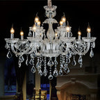 Lustre candélabre en cristal de style moderne du milieu du siècle